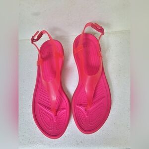 Crocs really sexi t-strap candy pink hot pink  sandals